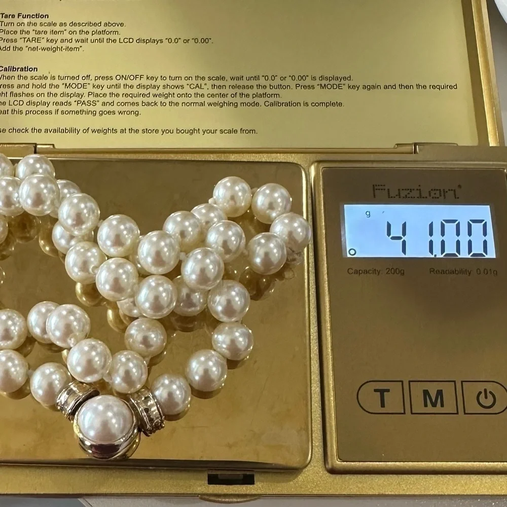 Vintage Estate 1980s RAU KLIKIT Pearl Necklace – Cream Glass Pearls
